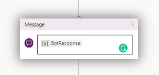 Message box including the response variable.