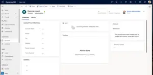 Creating an Account in Dynamics 365 Sales